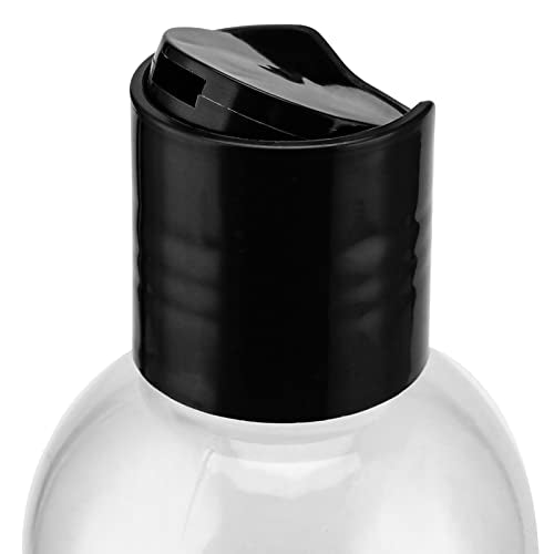 40 Pack 8 Oz Plastic Bottles with Disc Top Caps, Refillable Clear Travel Squeeze Lotion Bottles Containers with Black Bulk Disc Cap for Shampoo, Body Wash, Creams, Soap
