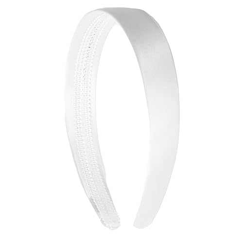 Motique Accessories 1 Inch White Satin Hard Headband