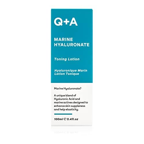 Q+A Marine Hyaluronate Toning Lotion, a Face Toner with Hyaluronic Acid and Marine Actives for Skin Suppleness, 100ml