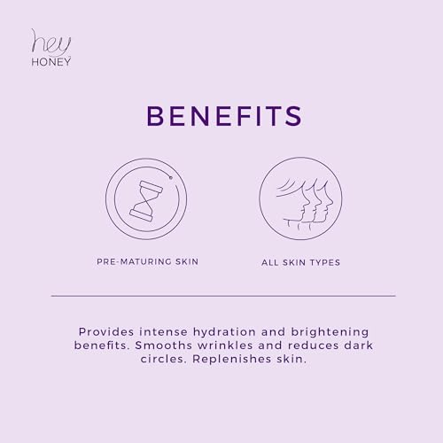 Hey Honey Look Into My Eyes Retinol, Peptide & Propolis Eye Mask for Wrinkle Reduction, Fine Line Smoothing Hydration Overnight Firming Under-Eye Treatment for Brighter, Youthful-Looking Eyes | 1 Oz
