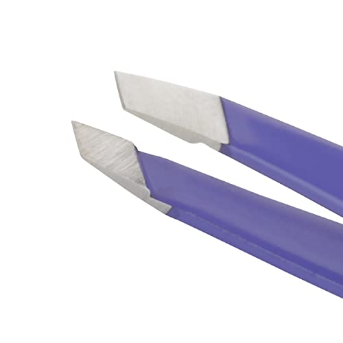 Tweezerman Mini Slant Travel Tweezers for Eyebrows, Travel Tweezers for Eyebrows, Facial Hair (Blooming Lilac)