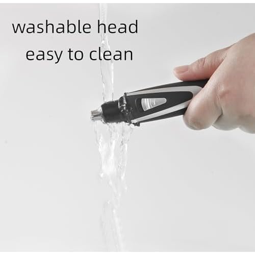 Ear and Nose Hair Trimmer Clippers: 2025 Professional Painless Eyebrow & Facial Hair Trimmers Remover for Men Women, Battery Operated Nasal Clipper, Dual Edge Waterproof Blades for Easy Clean, Black