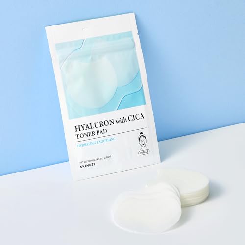 Hyaluron with Cica Toner Pad | Korean Facial Sheets with 6 Types of Hyaluronic Acid and Centella Asiatica | Deep Hydration and Soothing Care | 10 Pads x 5 Pack