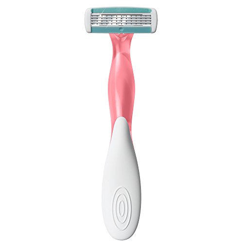 BIC Soleil Comfort Scented Disposable Razors for Women, Sensitive Skin Razor with Aloe Vera and VItamin E Lubricating Strip and 4 Blades, 3 Piece Razor Set