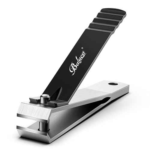 Heavy Duty Straight Blade Nail Clippers for Thick Toenails, Professional Stainless Steel Fingernail Toenail Clippers Trimmers - Thick Wide Jaw Toe Nail Clippings for Seniors, Men & Women - Black