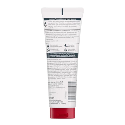 Eucerin Advanced Repair Foot Cream for Dry Feet, 10% Urea - 3 x 3 oz