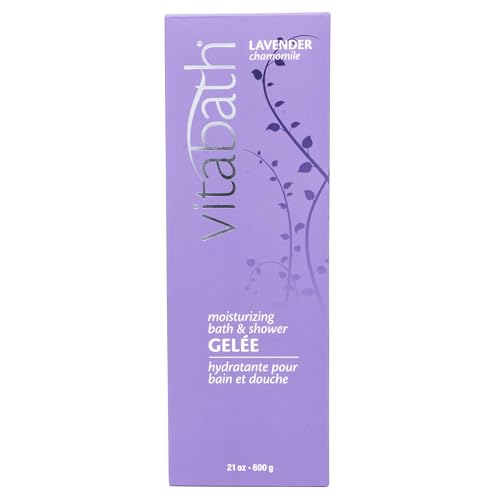 Vitabath Lavender Chamomile Moisturizing Bath & Shower Gel Wash Calming & Hydrating Botanical Skin-Softening Skincare, Body Cleanser & Foaming Gelee - 21 oz