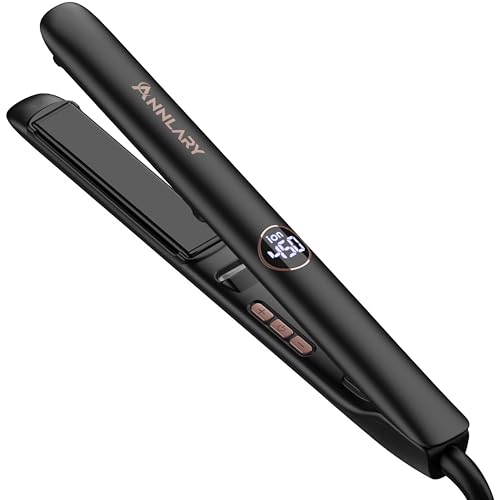 ANNLARY 1 Inch 2-in-1 Hair Straightener & Curler, Dual Voltage