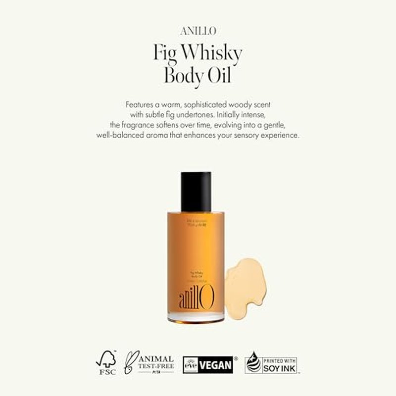 ANILLO Fig Hydrating Body Oil - Fast-Absorbing Moisturizer 3.38 fl. oz