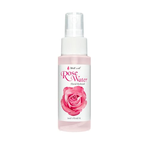 Well's Rose Water Mist Spray | 2 fl. oz. | 100% Natural | Hydrating & Soothing | For Skin & Hair Care