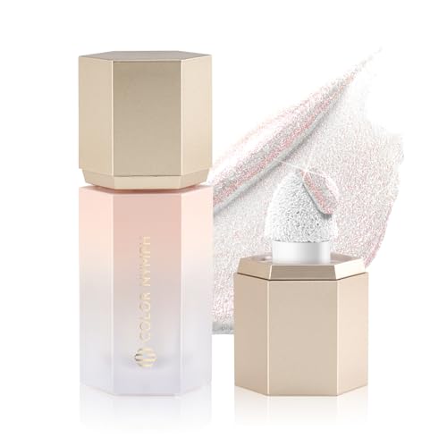Color Nymph Makeup Highlighter Glitter Stick, Liquid Gel Highlighter For Face Eye Body Chameleon Shimmer Glow Makeup Highlighters With Sponge Tip - 06# Silver Gradient