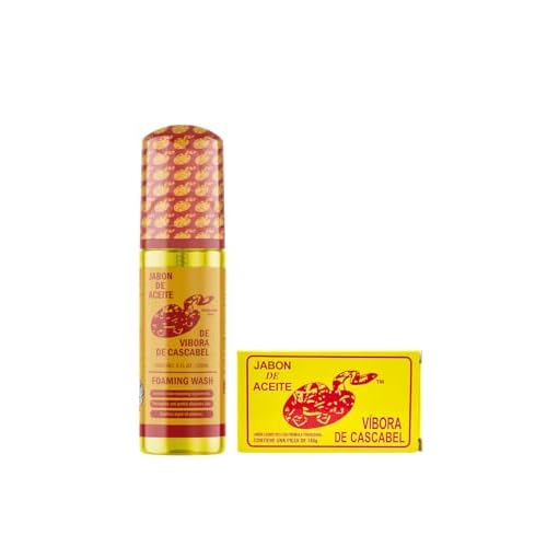 Jab?n De Aceite de Vibora de cascabel (140g) + Foaming Wash Face & body (Jab?n L?quido espumoso Para cara y Cuerpo) 150 ml Ayuda con imperfecciones en la piel ORIGINAL