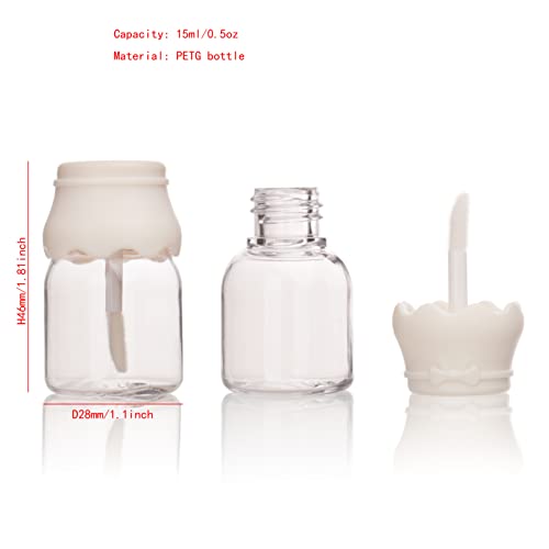 COSIDEA 10PCS Empty 15ml baby bottle lip gloss tubes White Cute Lipgloss Container Tube Packing castor oil container (10)