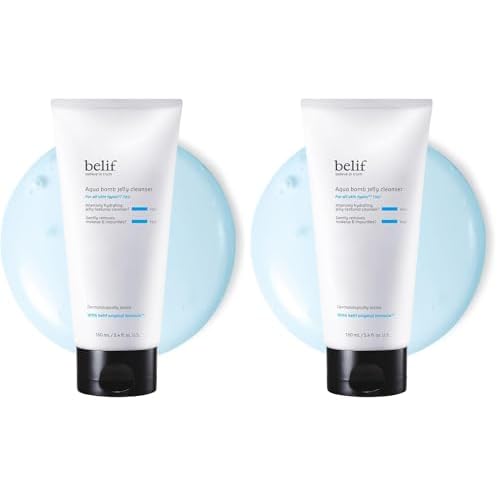 belif Jelly Hydrating Deep Cleanser ? Low pH Mild Gel-to-Foam Face Wash for Daily Deep Pore Cleansing, Hydrating and Refreshing for All Skin, Korean Skincare, (5.4 fl.oz., New Formula) (Pack of 2)
