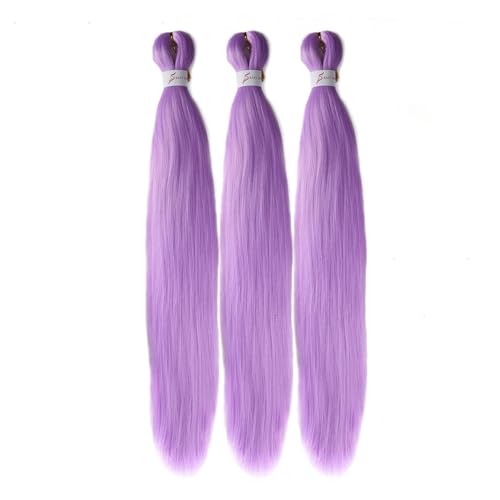 CANELIA Light Purple Pre-Stretched Braiding Hair 26 Inch 3 Pack for Box & Twist Braid Extensions