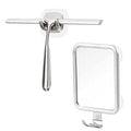 Ettori Shower Mirror Fogless for Shaving and Shower Squeegee for Glass Doors