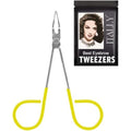 Professional Salon TWEEZERS with Easy Scissor Handle, The BEST PRECISION EYEBROW TWEEZERS Men/Women, Pinzas Para Cejas, Ingrown Hair, Blackhead;Colors MADE IN MEXICO (Neon-Yellow)