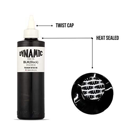Dynamic Color Black Tattoo Ink, 8 oz - USA Made Since 1990