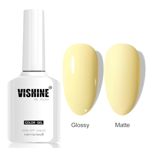 Vishine Soft Yellow Gel Nail Polish L328 - 16ml UV LED Soak-Off for DIY Manicure