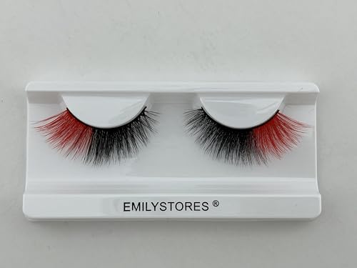 Dramatic Neon Green & Black-Red Halloween False Eyelashes