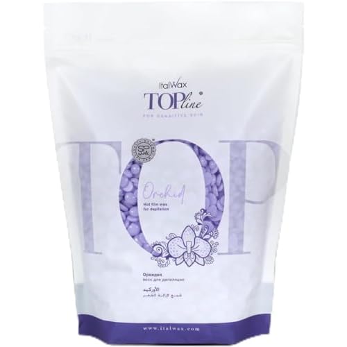 Italwax Top Line Orchid Hard Wax Beads 1.65 lb (750 g) ? Transparent Fast-Setting Jelly Wax with Floral Fragrance for Bikini & Underarms, Strong Grip, Professional Use ? Made in Italy