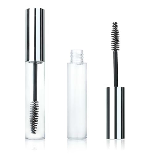 COSIDEA 12PCS Empty Silver 10ml mascara tubes with wand for caster oil eyelash growth serum tube container