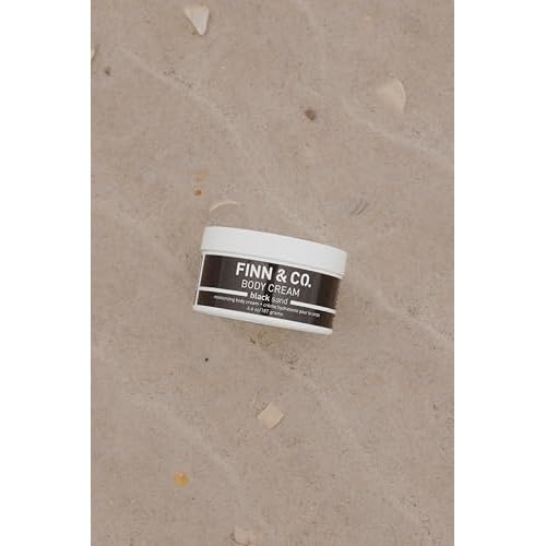 FINN & CO. Black Sand Hydrating Body Cream - Vitamin-Rich, Non-Greasy, Paraben-Free, Beachy-Scented Lotion for Daily Hydration, 6.6 oz.