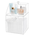 Anyoifax Disposable Facial Towels Storage Compatible with Clean Skin Club Clean Towel XL Double Layer Acrylic Box Cotton Pads Container Qtip Bin Face Towelettes Holder for Bathroom Counter, Clear