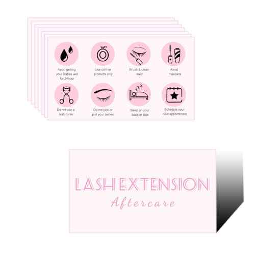 100 Pack Lash Aftercare Card Lash Extension Aftercare Instructions Cards 3.5 x 2.1 Inch Lash Lift and Tint Aftercare Card for Lash Tech Essentials Lash Tech Supplies Lash Aftercare Kit Lash Care Kit