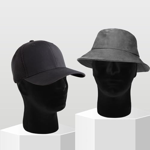 2 Pack Black Velvet Mannequin Head Wig Stand 11"