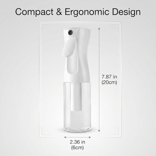 200ML Fine Mist Spray Bottle for Hair, Plants, Cleaning – Leak-Proof, Refillable