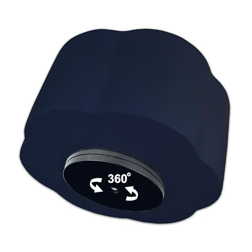 360¡Æ Rotate Makeup Brush Holder, 4 Slot Spin Beauty Tools Organizer, Brush Countertop Display Case, Desktop Storage, Bathroom Vanity Holder, Resin with Navy Blue Rubber Paint.