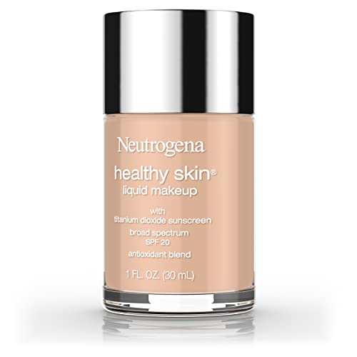 Neutrogena Healthy Skin Liquid Makeup Foundation, Broad Spectrum SPF 20 Sunscreen, Lightweight & Flawless Coverage Foundation with Antioxidant Vitamin E & Feverfew, Natural Tan, 1 fl. oz