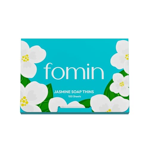 FOMIN - Paper Soap Sheets for Hand Washing - (100 Sheets) Jasmine Portable Travel Soap Sheets, Dissolvable Camping Mini Soap, Portable Hand Soap Sheets