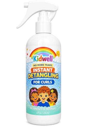 Kidwell Detangler Spray & Leave-In Conditioner for Kids, No Tears 8 oz