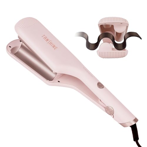 TANSHINE 1.25 Inch Dual Barrel Curling Iron for Beach Waves