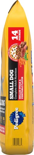 Pedigree Complete Nutrition Adult Small Dog Dry Dog Food, Grilled Steak and Vegetable Flavor, 14 lb. Bag