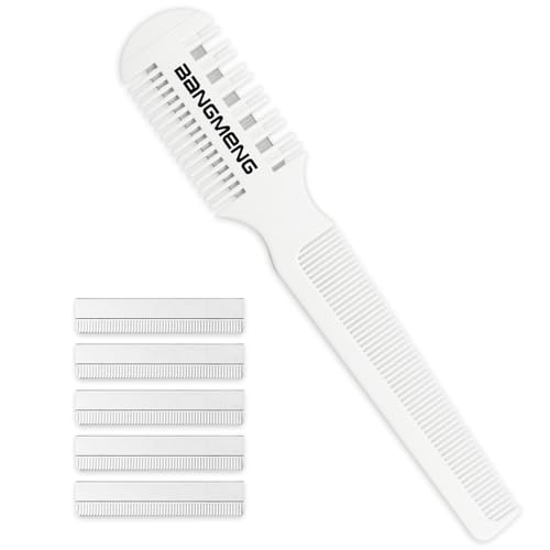 BANGMENG Hair Cutter Comb with 7 Double Edge Razor Blades