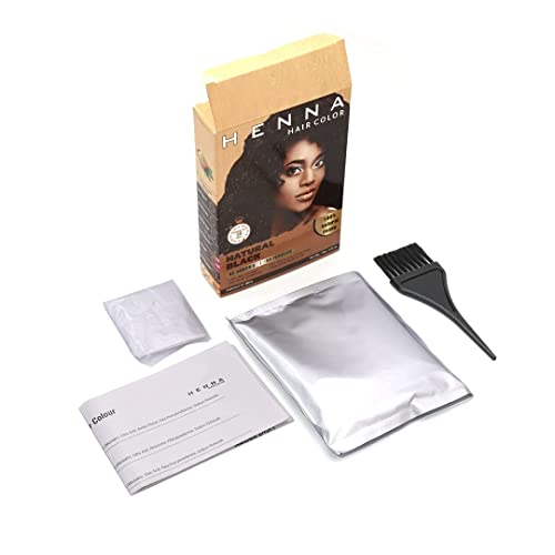 Henna Hair Color Black - Semi Permanent Powder, 30 Minute, Chemical Free