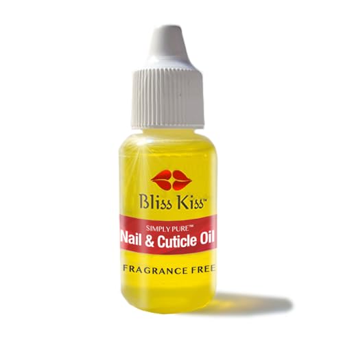 Bliss Kiss Simply Pure Nail & Cuticle Oil - Fragrance Free Dropper 0.5 oz