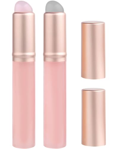 Silicone Lip Brush Set with Cap (2-Pack, Pink)