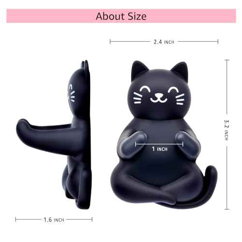AGMDESIGN Cute Cat Razor Holder, Relaxing Shower Accessories, Women's Razor Hang in Shower, Funny Black Cat Bathroom Decor Gifts for Men Women Wife Husband Boyfriend Girlfriend