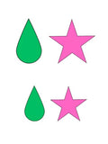 Hisoka Temporary Tattoo, 2-Pack Pink Star & Green Teardrop