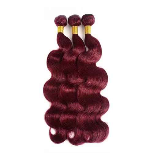 Burgundy Human Hair Bundles 10 12 14 Inch Wine Red Bundle Unprocessed Brazilian Virgin Human Hair Extensions 99j Body Wave Bundles For Women