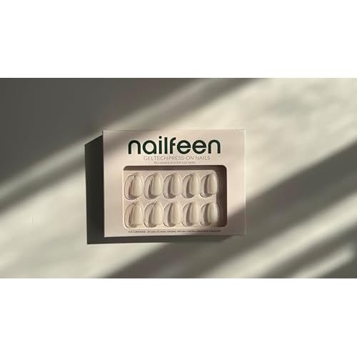 GelTech Press-On Nails - Coconut Milk | Sheer White, Almond, Soft Gel Nails | 30 Nails in 15 Sizes