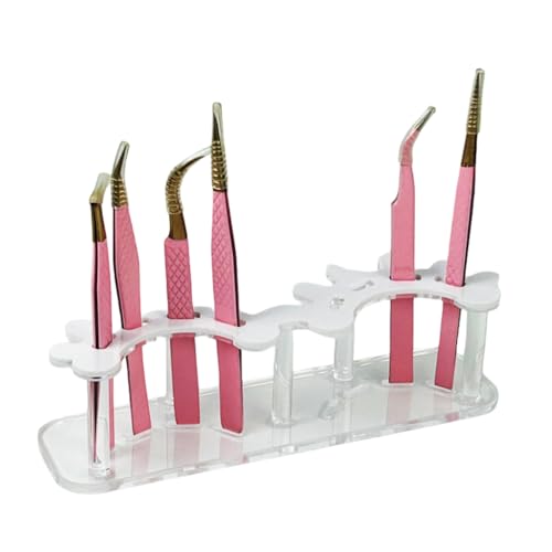 8-Hole Acrylic Tweezers Holder Display Stand - White
