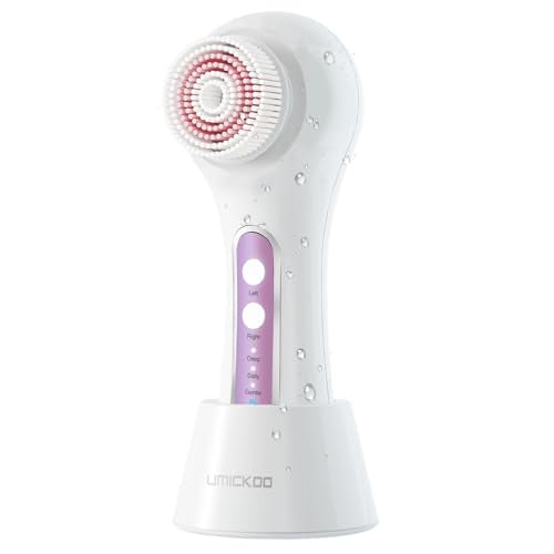 Electric Facial Cleansing Brush with 2-Way Rotation & 5 Heads