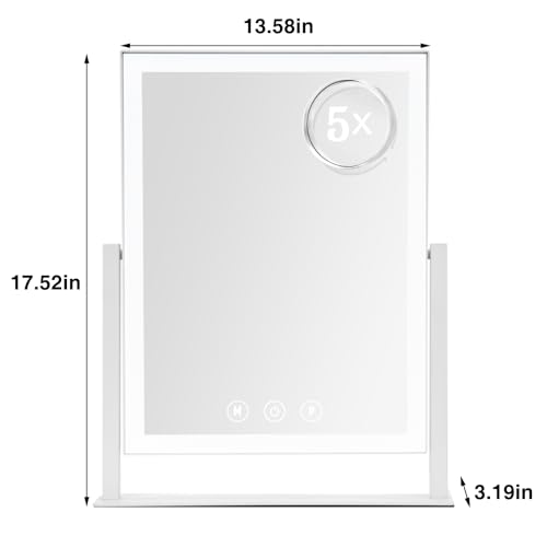ViKert Vanity Mirror with Lights, 5X Magnification, 96 LED
