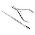 Rui Smiths Professional Cuticle Nippers | Precision Surgical-Grade Stainless Steel Cuticle Trimmer, Double Spring, 4mm Jaw (Quarter Jaw) and Stainless Steel Metal Pusher Style 106