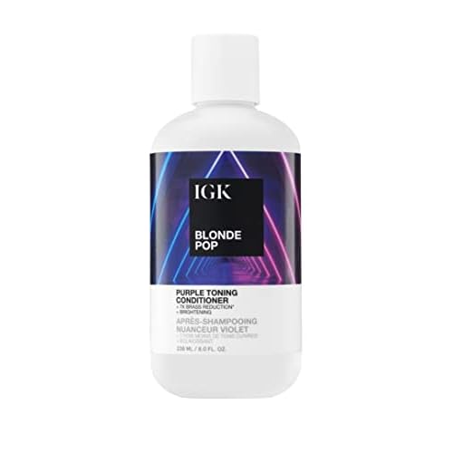 IGK BLONDE POP Purple Toning Conditioner | Brighten + Neutralize Brass | Vegan + Cruelty Free |